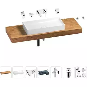 Комплект мебели для ванной комнаты с раковиной Wellsee Genuine Tree 201017966