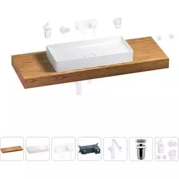 Комплект мебели для ванной комнаты с раковиной Wellsee Genuine Tree 201017970