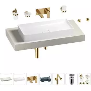 Комплект мебели для ванной комнаты с раковиной Wellsee