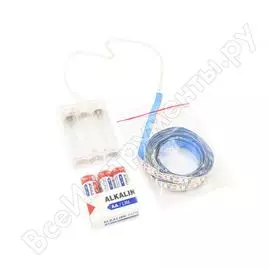 Комплект светодиодной ленты urm smd 2835, 60 led, 4,8 вт, 8-10 лм, 3м с блоком батареек l10013