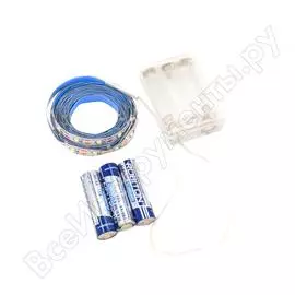 Комплект светодиодной ленты urm smd 2835, 60 led, 4,8 вт, 8-10 лм, 3м с блоком батареек l10016