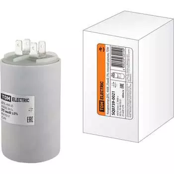 Конденсатор TDM ELECTRIC ДПС, 450В, 25мкФ, 5%, плоский разъем, SQ0739-0021