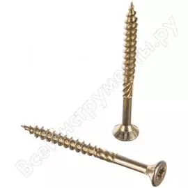 Потайной желтопассинированный конструкционный шуруп для дерева ЕВРОПАРТНЕР 6.0х70 (10 шт.) T2 0060 7