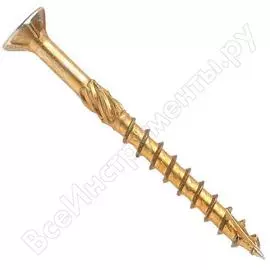 Потайной желтопассинированный конструкционный шуруп для дерева ЕВРОПАРТНЕР 6.0х60 (15 шт.) T2 0058 7