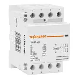 Контактор модульный texenergo км 40-40 40а 4нo 230в km40-40