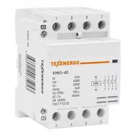 Контактор модульный texenergo км 63-40 63а 4нo 230в km63-40