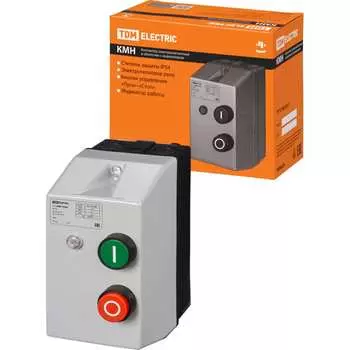 Контактор TDM ELECTRIC КМН10960 9А в оболочке с индикатором Ue=380В/АС3 IP54 SQ0709-0022