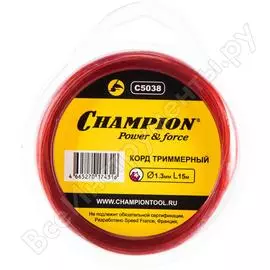 Корд триммерный star pro (1.3 мм, 15 м) champion c5038