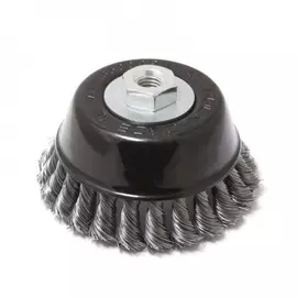 Чашеобразная стальная витая кордщетка для УШМ Rockforce RF-BWC104(29075)