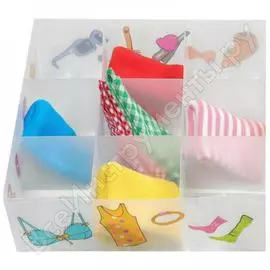 Коробка для белья рыжий кот psb-03/9-p 9 ячеек, пластик с принтом, 30х30х10см 312552