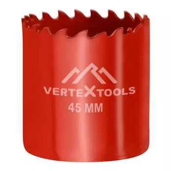 Коронка биметаллическая vertextools 2525-45