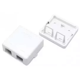 Корпус настенной розетки для установки 2-х вставок типа Keystone Jack Hyperline