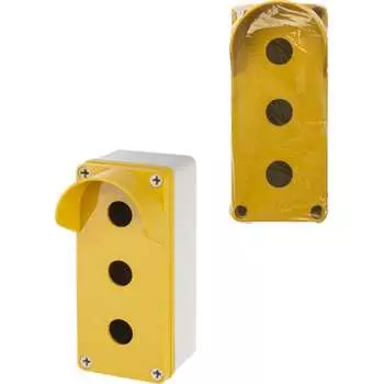 Корпус TDM ELECTRIC КП103 c козырьком для кнопок 3 места IP66 ABS желтый SQ0705-0013
