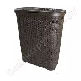Корзина для белья curver rattan style 40л темно-коричневая 00709-210-00
