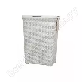 Корзина для белья curver rattan style 60л кремовая 00707-885-01