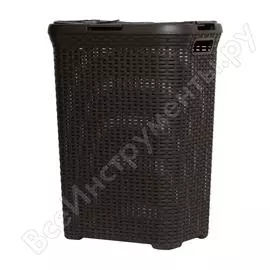 Корзина для белья curver rattan style 60л, темно-коричневая 00707-210-01