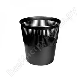 Корзина для бумаги merida 12 л, черная кеч 01