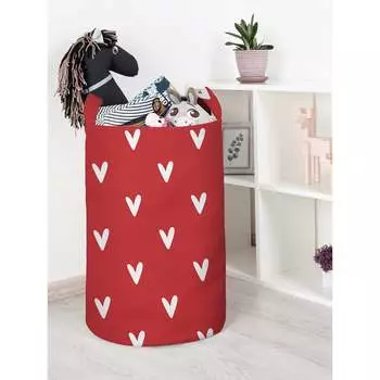 Корзина для игрушек JOYARTY Белые сердечки toba_422652_L