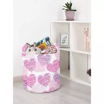 Корзина для игрушек JOYARTY Мелковые сердечки toba_422623_S