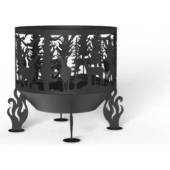 Костровая чаша FIRE-HOUSE Олени диам. 600 мм, коническое дно Ch-600олени