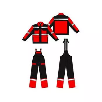 Костюм URSUS РЕСПЕКТ КОС821-КРАСНЫЙ/ЧЕРНЫЙ/56-58, 182-188