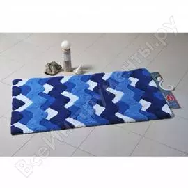 Коврик для ванной fora волны одинарный, голубой, 50х80 cm 2823-1 80bl