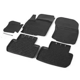 Коврики в салон автомобиля rival для mitsubishi outlander iii 2012-2018 2018-н.в., полиуретан, без крепежа, 5 шт., 14002002