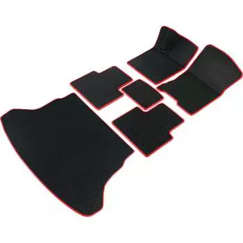 Коврики в салон и багажник для Volvo XC90 2002-2015 (Вольво ХС90 1) Vicecar SBDL47012R-красный