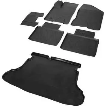 Коврики в салон и в багажник автомобиля для Lada Vesta седан 2015-н.в./Vesta Cross седан 2017-н.в. Rival