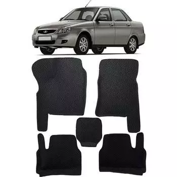 Ковры в салон автомобиля lada priora вариант макси 3d 2007 - Eva Smart 3322-A1A1-S