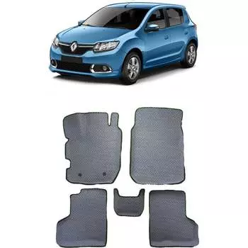 Ковры в салон автомобиля renault sandero ii вариант макси 3d 2014 - Eva Smart 3764-A6B5-S