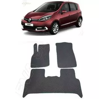 Ковры в салон автомобиля renault scenic iii 5мест 2009 - 2016 Eva Smart 1706-A6A1-S
