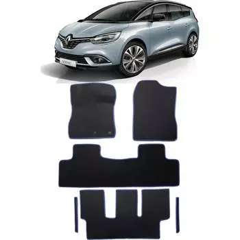 Ковры в салон автомобиля renault scenic iv grand 7мест 2016 - Eva Smart 3216-A1A7-S