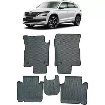 Ковры в салон автомобиля skoda kodiaq 5мест вариант макси 3d 2016 - Eva Smart 3469-B1B2-S