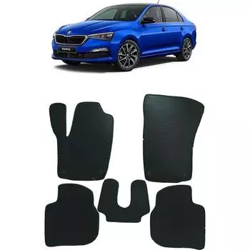 Ковры в салон автомобиля skoda rapid ii 2020 - Eva Smart 3183-A6A7-S