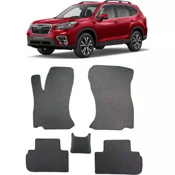 Ковры в салон автомобиля subaru forester v 2018 - 2021 Eva Smart 3754-B5B5-S
