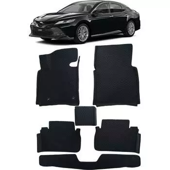 Ковры в салон автомобиля toyota camry viii (xv70) вариант макси 3d 2017 - Eva Smart 3223-A6B1-S