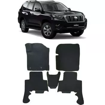 Ковры в салон автомобиля toyota land cruiser prado 150 вариант макси 3d 2017 - Eva Smart 3823-A6A1-S
