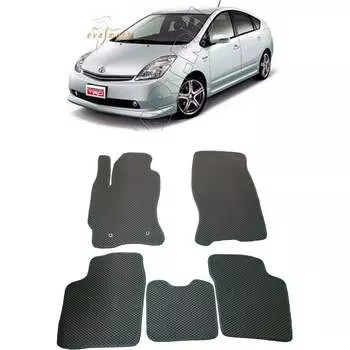 Ковры в салон автомобиля toyota prius (nhw20) 2004 - 2009 Eva Smart 1828-B5B5-S