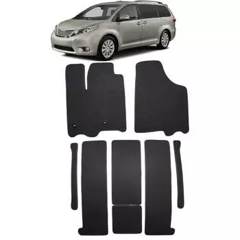 Ковры в салон автомобиля toyota sienna iii 7мест 2010 - 2020 Eva Smart 2246-B5B1-S