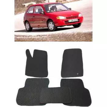 Ковры в салон автомобиля toyota starlet правый руль 3дв 1996 - 1998 Eva Smart 2536-A1B2-S