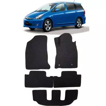 Ковры в салон автомобиля toyota wish i правый руль компактвэн рестайлинг 7мест 2005 – 2009 Eva Smart 2904-B5A7-S