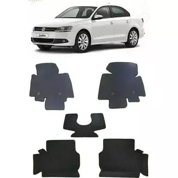 Ковры в салон автомобиля volkswagen jetta vi вариант макси 3d 2010 - 2018 Eva Smart 3379-B5B2-S