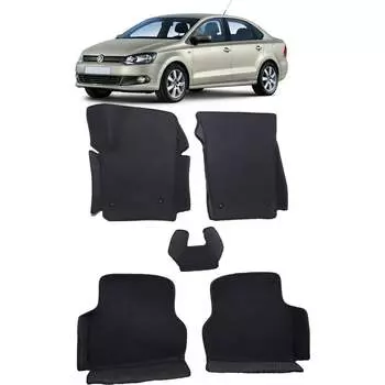 Ковры в салон автомобиля volkswagen polo v седан вариант 3d макси 2009 - 2020 Eva Smart 3068-A1B5-S