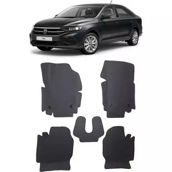 Ковры в салон автомобиля volkswagen polo vi лифтбек вариант макси 3d 2020 - Eva Smart 3192-A6A1-S