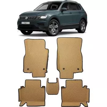 Ковры в салон автомобиля volkswagen tiguan ii вариант макси 3d 2016 - Eva Smart 3386-B1A7-S