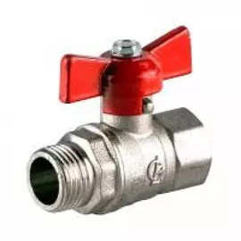 Кран шаровой галлоп станд 231 нк ду20 ру16 м/р, латунь, полнопроходной, бабочка 103189 007-6772