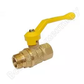 Кран шаровой галлоп стандарт 221 15 ру16 м/р полный рычаг, латунный, для газа 116010 007-6755