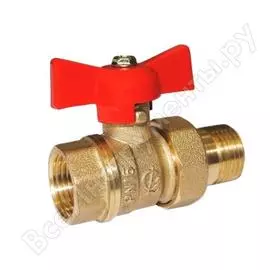 Кран шаровой галлоп стандарт 232 15 ру16 м/амер полнопроводной бабочка, латунный 103167 007-6738