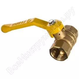 Кран шаровый галлоп стандарт 220 15 ру16 м/м, полный рычаг, латунный, для газа 116008 007-6753